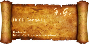 Huff Gergely névjegykártya